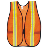 MCR™ Safety Orange Safety Vest, 2" Reflective Strips, Polyester, Side Straps, One Size Fits All, Bright Orange freeshipping - TVN Wholesale 