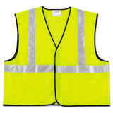 MCR™ Safety Class 2 Safety Vest, Polyester, Large Fluorescent Lime With Silver Stripe freeshipping - TVN Wholesale 