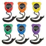 Champion Sports Water-resistant Stopwatches, Accurate To 1-100 Second, Assorted Colors, 6-box freeshipping - TVN Wholesale 