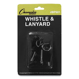 Champion Sports Sports Whistle With Black Nylon Lanyard, Plastic, Black, Dozen freeshipping - TVN Wholesale 