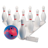 Champion Sports Bowling Set, Plastic-rubber, White, 10 Bowling Pins, 1 Bowling Ball freeshipping - TVN Wholesale 