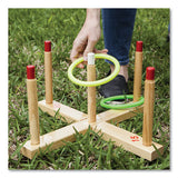 Champion Sports Ring Toss Set, Plastic-wood, Assorted Colors, 5 Pegs, 4 Rings freeshipping - TVN Wholesale 