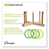 Champion Sports Ring Toss Set, Plastic-wood, Assorted Colors, 5 Pegs, 4 Rings freeshipping - TVN Wholesale 