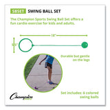 Champion Sports Swing Ball Set, 5.5" Diameter, Assorted Colors, 6-set freeshipping - TVN Wholesale 