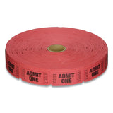 Coin-Tainer Single Ticket Roll, Admit One, Red, 2,000-roll freeshipping - TVN Wholesale 