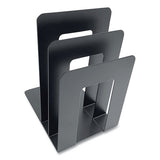 Huron Steel Bookend With Sorter, Contemporary Style, 5 X 7 X 8, Black freeshipping - TVN Wholesale 