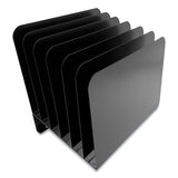 Huron Steel Vertical File Organizer, Inclined, 6 Sections, Letter Size Files, 8 X 11 X 10.25, Black freeshipping - TVN Wholesale 