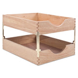 Carver™ Hardwood Stackable Desk Trays, 1 Section, Letter Size Files, 10.25" X 12.5" X 2.5", Oak freeshipping - TVN Wholesale 