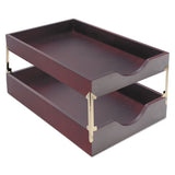 Carver™ Hardwood Stackable Desk Trays, 1 Section, Letter Size Files, 10.25" X 12.5" X 2.5", Mahogany freeshipping - TVN Wholesale 