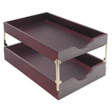 Carver™ Hardwood Stackable Desk Tray, Four-posts, Brass freeshipping - TVN Wholesale 