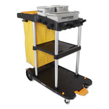 Coastwide Professional™ Click-connect Janitorial Cart, 3 Shelves, 43.2 X 22 X 46.3, Black-gray freeshipping - TVN Wholesale 