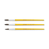 Watercolor Brush Set, Size 8, Camel-hair Blend, Round Profile, 3-pack