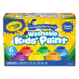 Washable Paint, 6 Assorted Colors, 2 Oz Bottle, 6-pack