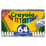 Crayola® Broad Line Washable Markers, Broad Bullet Tip, Assorted Colors, 64-set freeshipping - TVN Wholesale 