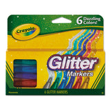 Crayola® Glitter Markers, Medium Bullet Tip, Assorted Colors, 6-set freeshipping - TVN Wholesale 