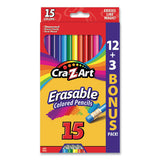 Cra-Z-Art® Erasable Colored Pencils, 15 Assorted Lead-barrel Colors, 15-set freeshipping - TVN Wholesale 