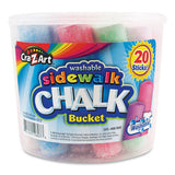 Cra-Z-Art® Washable Sidewalk Jumbo Chalk In Storage Bucket With Lid And Handle, 20 Assorted Colors freeshipping - TVN Wholesale 