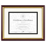 DAX® Document-certificate Frame W-mat, Plastic, 11 X 14, 8 1-2 X 11, Mahogany-gold freeshipping - TVN Wholesale 