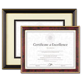 Gold-trimmed Document Frame With Certificate, Plastic-glass, 8.5 X 11, Black