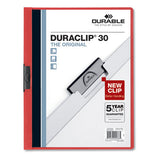 Durable® Duraclip Report Cover, Clip Fastener, 8.5 X 11 , Clear-red, 25-box freeshipping - TVN Wholesale 
