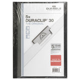 Durable® Duraclip Report Cover, Clip Fastener,  8.5 X 11, Clear-black, 5-pack freeshipping - TVN Wholesale 