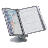 Durable® Sherpa Motion Desk Reference System, 10 Panels, Gray Borders freeshipping - TVN Wholesale 