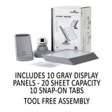 Durable® Sherpa Motion Desk Reference System, 10 Panels, Gray Borders freeshipping - TVN Wholesale 