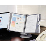 Durable® Sherpa Motion Desk Reference System, 10 Panels, Gray Borders freeshipping - TVN Wholesale 