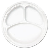 Famous Service Plastic Dinnerware, Plate, 3-compartment, 10.25