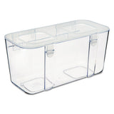 deflecto® Stackable Caddy Organizer Containers, Medium, Clear freeshipping - TVN Wholesale 