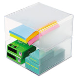 deflecto® Stackable Cube Organizer, 2 Drawers, 6 X 7 1-8 X 6, Clear freeshipping - TVN Wholesale 