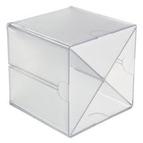 deflecto® Stackable Cube Organizer, X Divider, 6 X 7 1-8 X 6, Clear freeshipping - TVN Wholesale 