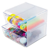 deflecto® Stackable Cube Organizer, 4 Drawers, 6 X 7 1-8 X 6, Clear freeshipping - TVN Wholesale 