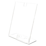 deflecto® Superior Image Slanted Sign Holder With Business Card Holder, 8.5w X 4.5d X 11h, Clear freeshipping - TVN Wholesale 