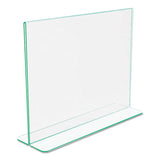 deflecto® Superior Image Premium Green Edge Sign Holders, 11 X 8 1-2 Insert, Clear-green freeshipping - TVN Wholesale 