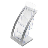 deflecto® 3-tier Literature Holder, Leaflet Size, 6.75w X 6.94d X 13.31h, Silver freeshipping - TVN Wholesale 