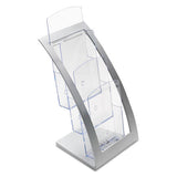 deflecto® 3-tier Literature Holder, Leaflet Size, 6.75w X 6.94d X 13.31h, Silver freeshipping - TVN Wholesale 