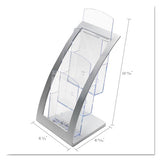 deflecto® 3-tier Literature Holder, Leaflet Size, 6.75w X 6.94d X 13.31h, Silver freeshipping - TVN Wholesale 