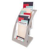 deflecto® 3-tier Literature Holder, Leaflet Size, 6.75w X 6.94d X 13.31h, Silver freeshipping - TVN Wholesale 