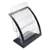 deflecto® 3-tier Literature Holder, Leaflet Size, 11.25w X 6.94d X 13.31h, Black freeshipping - TVN Wholesale 