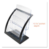 deflecto® 3-tier Literature Holder, Leaflet Size, 11.25w X 6.94d X 13.31h, Black freeshipping - TVN Wholesale 