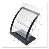 deflecto® 3-tier Literature Holder, Leaflet Size, 11.25w X 6.94d X 13.31h, Black freeshipping - TVN Wholesale 