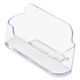 deflecto® Horizontal Business Card Holder, Holds 50 Cards, 3.88 X 1.38 X 1.81, Plastic, Clear freeshipping - TVN Wholesale 