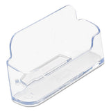 deflecto® Horizontal Business Card Holder, Holds 50 Cards, 3.88 X 1.38 X 1.81, Plastic, Clear freeshipping - TVN Wholesale 