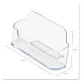 deflecto® Horizontal Business Card Holder, Holds 50 Cards, 3.88 X 1.38 X 1.81, Plastic, Clear freeshipping - TVN Wholesale 