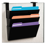 deflecto® Docupocket Stackable Three-pocket Partition Wall File, Letter, 13 X 4 X 7, Black freeshipping - TVN Wholesale 