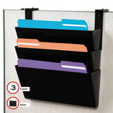 deflecto® Docupocket Stackable Three-pocket Partition Wall File, Letter, 13 X 4 X 7, Black freeshipping - TVN Wholesale 