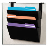 deflecto® Docupocket Stackable Three-pocket Partition Wall File, Letter, 13 X 4 X 7, Black freeshipping - TVN Wholesale 