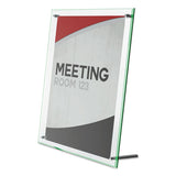 deflecto® Superior Image Beveled Edge Sign Holder, Letter Insert, Clear-green-tinted Edges freeshipping - TVN Wholesale 