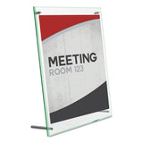 deflecto® Superior Image Beveled Edge Sign Holder, Letter Insert, Clear-green-tinted Edges freeshipping - TVN Wholesale 